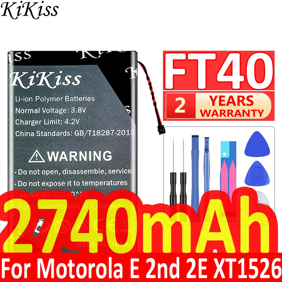 

High Quality 2740mAh FT40 SNN5956A Battery for Motorola Moto E 2ND Gen 2E XT1526 XT1527 XT1528 XT1031 XT1063 XT1077 Smartphone