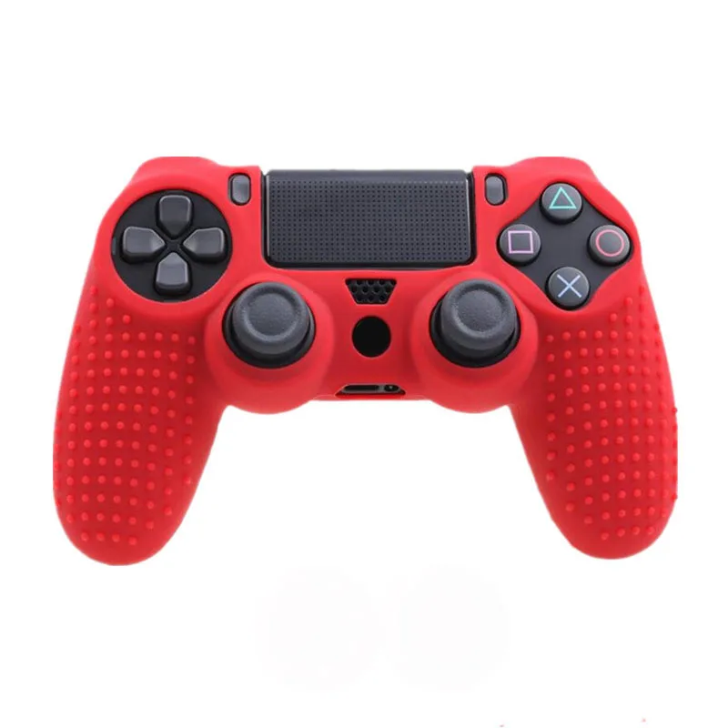 Противоскользящий силиконовый чехол для sony playstation Dualshock 4 PS4 Pro тонкий контроллер Мягкая силиконовая гелевая Резина чехол - Цвет: Красный