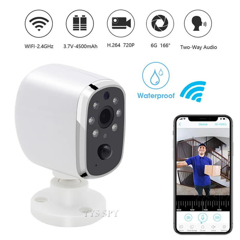

IP Camera Wifi CCTV IP65 Rainproof PIR Motion Detection Alarm 720P HD Video Night Vision Smart Home Security Surveillance Cam