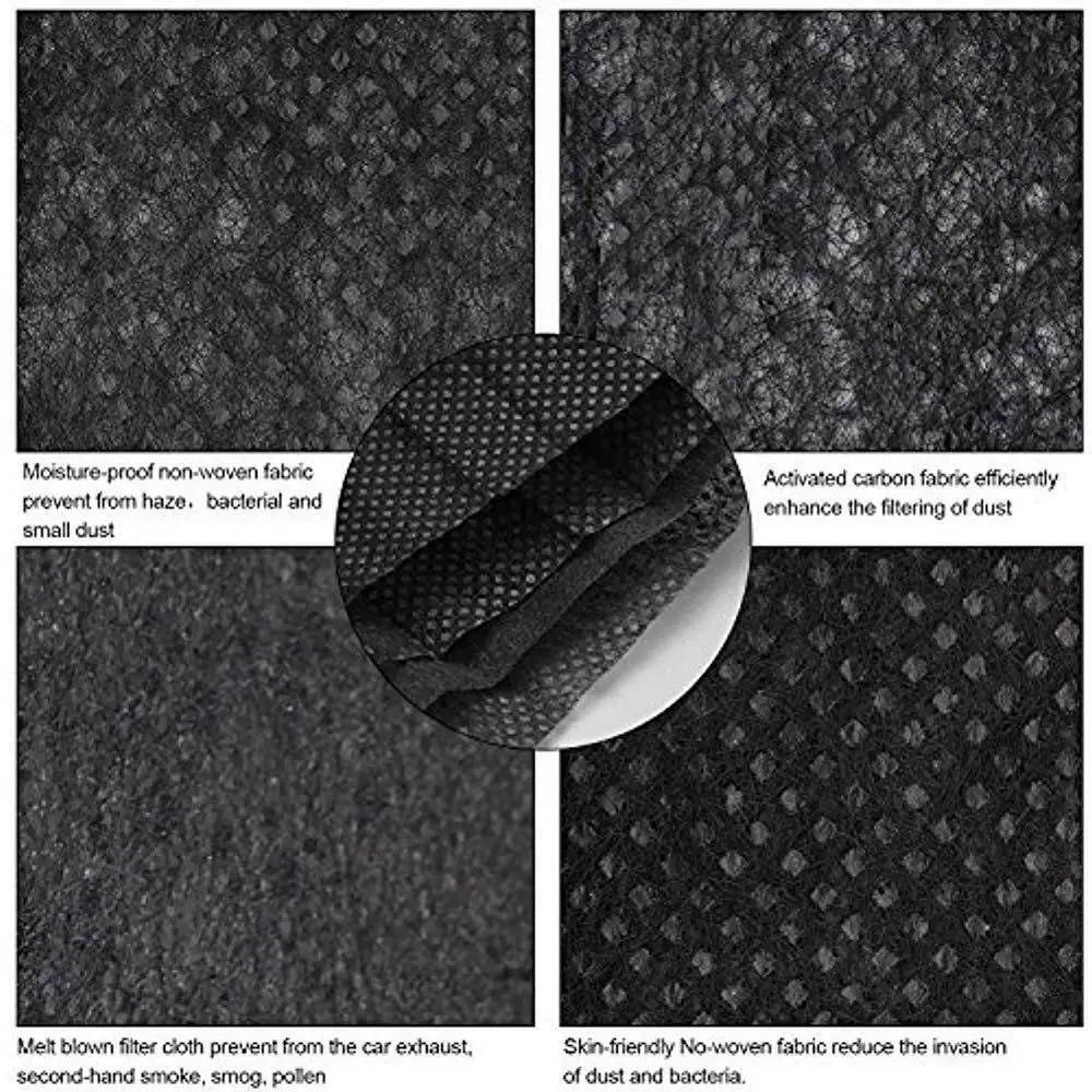 

100 200 500 pcs Black Mask Adult Disposable Face Mask Activated Carbon Filter mascarilla negra masque noir 3 Layer Wholesale
