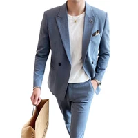 mens casual suit 2020 new korean version slim and handsome bridegroom wedding suit two piece terno masculino