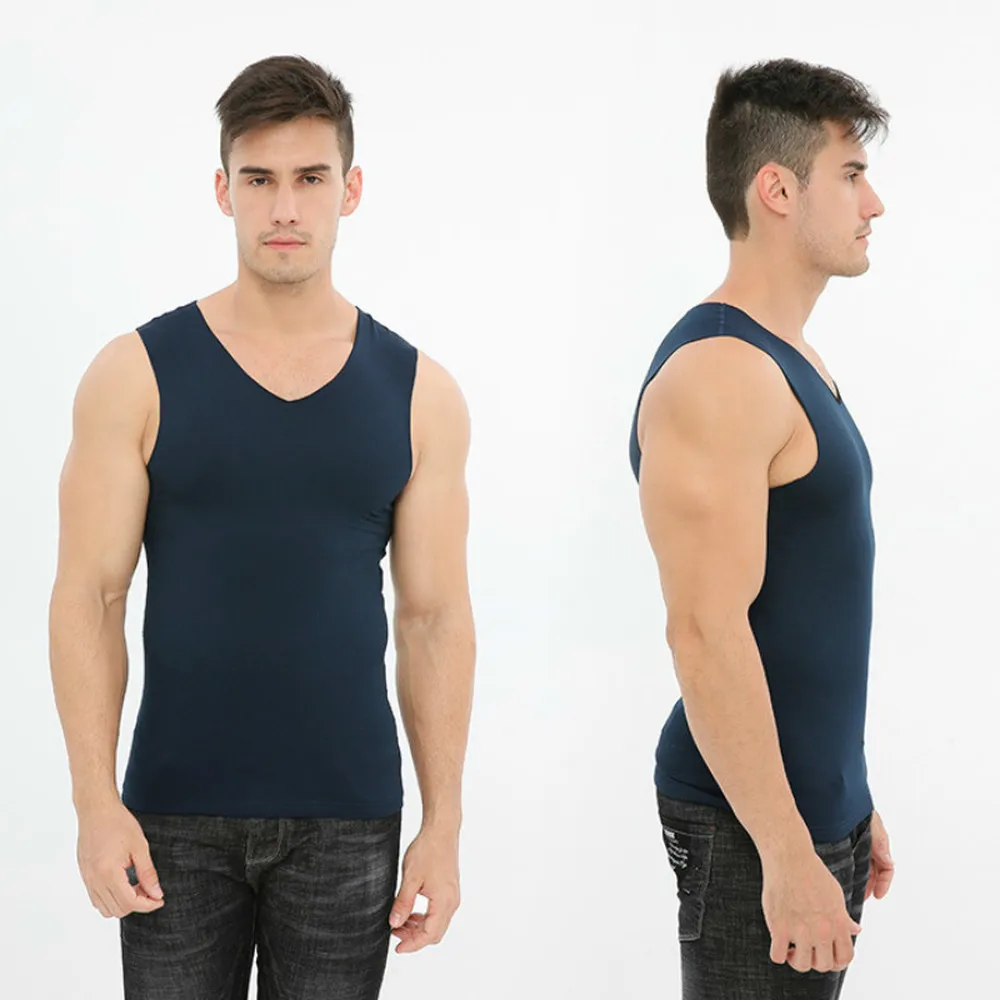 Мужской бесшовный теплый жилет Зимняя мужская приталенная версия длинный