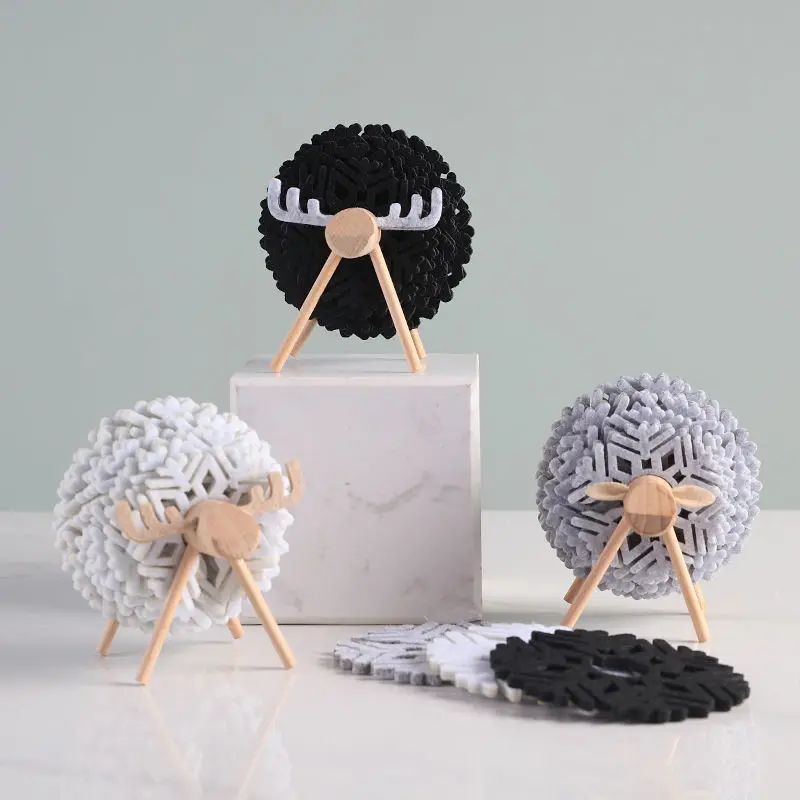 

Nordic INS Sheep Shaped Insulation Coaster Table Mat Felt Anti-scald Mat Table Decoration White Grey Black Color