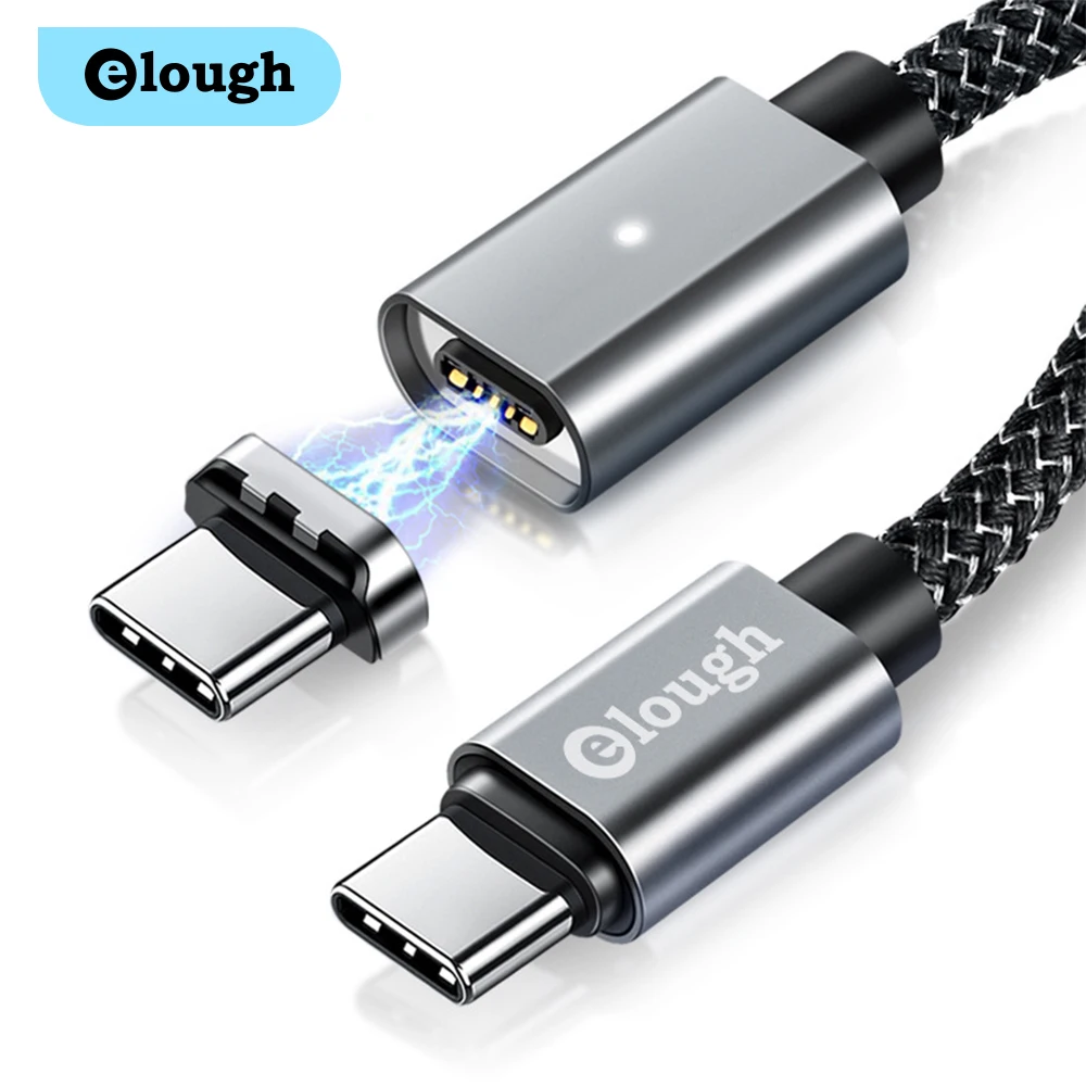 Elough 5А 100 Вт PD Магнитный кабель USB Type C к для Huawei P40 Samsung Note 10 MacBook Pro быстрой зарядки