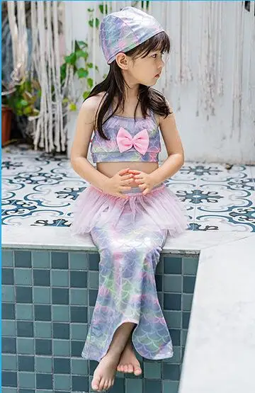 Купальный костюм хвост русалки для девочек маскарадный детский купальный с