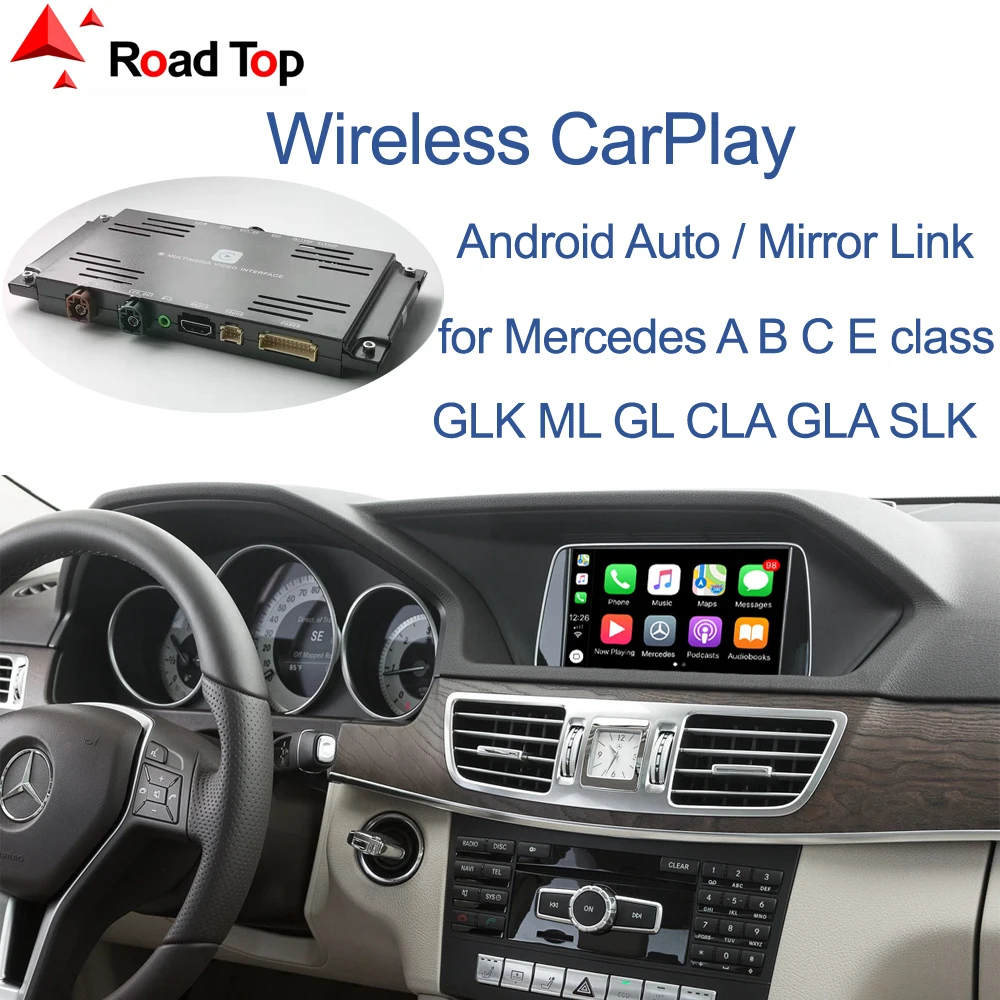 Беспроводной интерфейс CarPlay для Mercedes Benz A B C E Class W176 W246 CLA GLA W204 W212 C207 CLS ML GL GLK SLK с Android