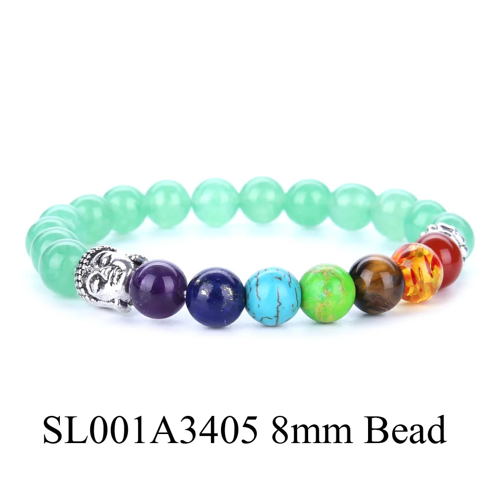 

2021 New 8mm Natural Stone Yoga Energy Volcanic Bracelet Buddhist Seven Chakra Bijoux