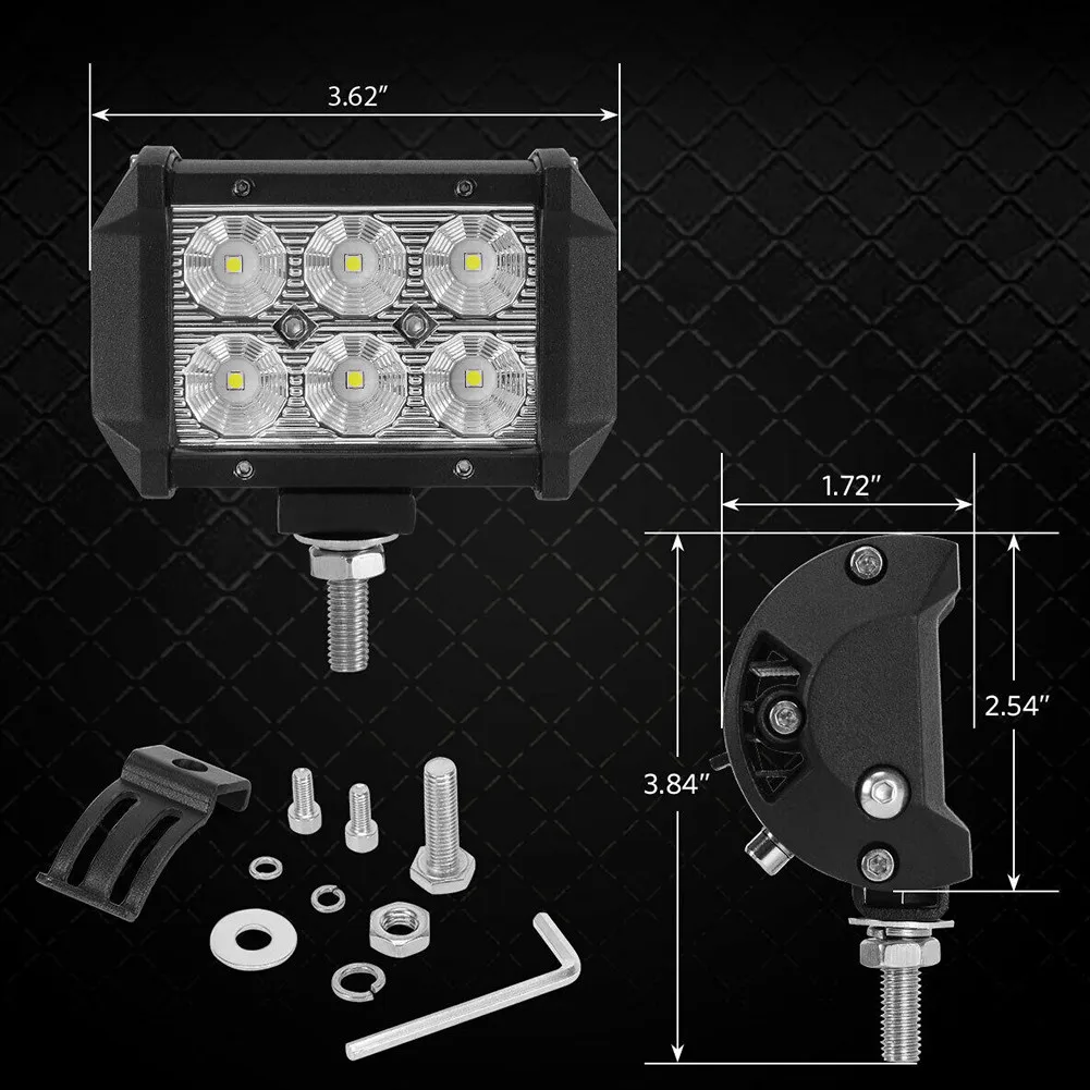 

4inch 6 Lamp 18W Car LED Work Light Inspection Light Spotlight Off-Road Modified Car Accessories High-quality Spotlights