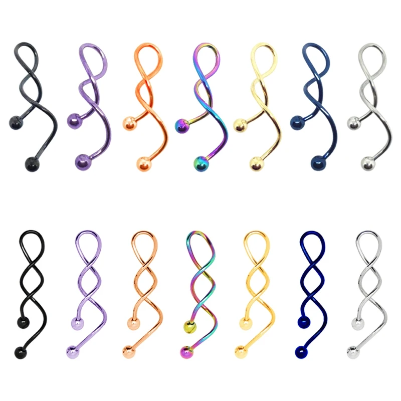 Кольцо для пупка из нержавеющей стали гипоаллергенное спиральное украшение