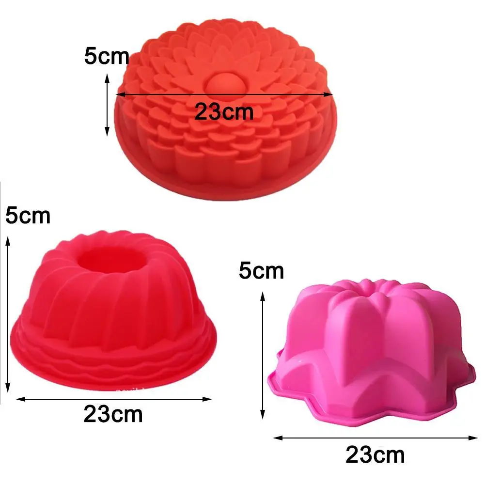 

3D Shape Random Color Silicone Pastry Cake Mold DIY Baking Dessert Mousse Cake Baking Tools Art Cake Baking Tray Tool Model