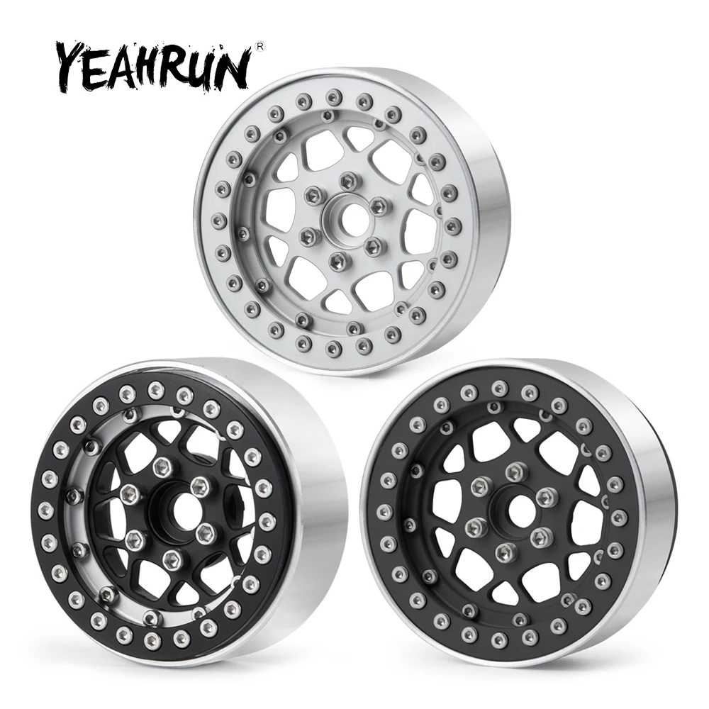 

YEAHRUN 1/4 шт., алюминиевый сплав, Beadlock 1,9 дюйма, ступицы обода колеса для Axial SCX10 D90 Wraith TRX4 CC01 1/10, детали для радиоуправляемых гусеничных автомобил...