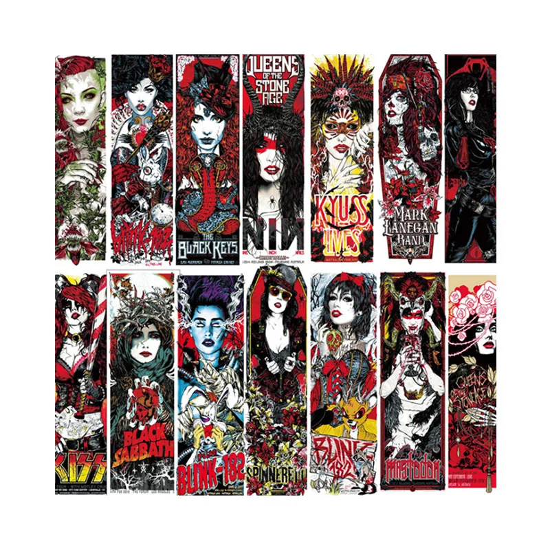 

10/30/50 PCS Geometric Horror Gothic Rock Punk Motorcycle Waterproof Sticker Graffiti Boy Toy Wholesale