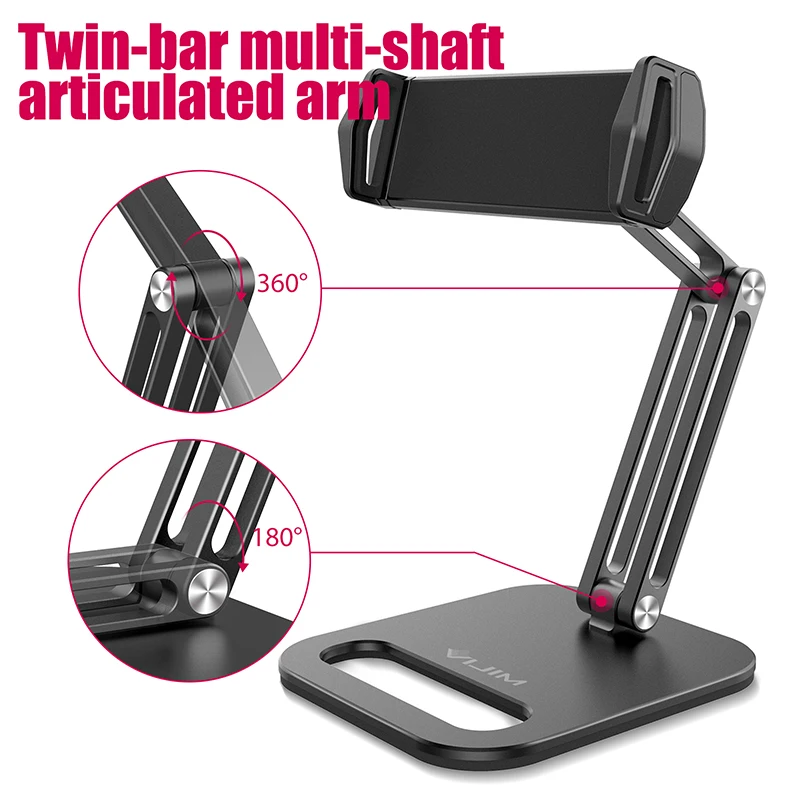 

VIJIM P001 Univesal Multi-fuctional Ipad/Phone Mount Tablet Stand Holder 360°Adjustable 130mm-230mm Lazy Bracket For IPhone IPad