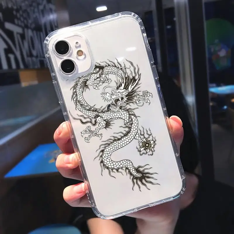 

Dragon Phone Case Transparent for Clear iPhone 11 12 8 7 6 6S Plus X 5S SE 2020 XR mini pro XS MAX