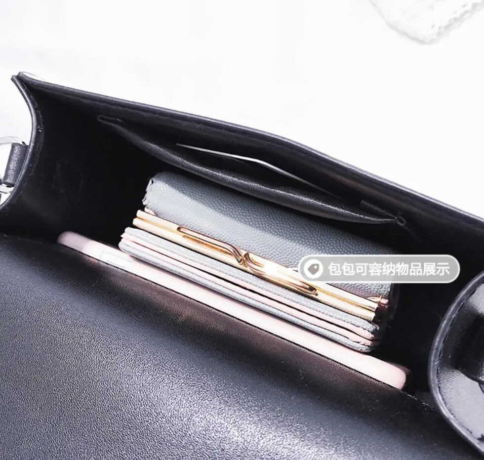 

2018 Fashion New Female Square bag High quality PU Leather Women's Designer Handbag Simple Contrast color Shoulder Messenger Bag