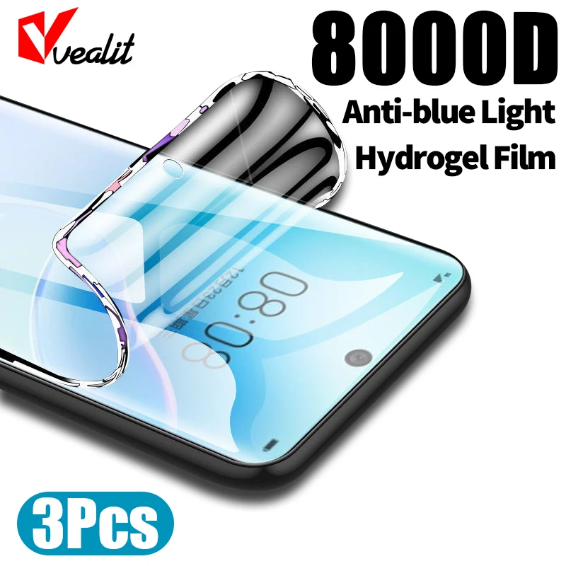 

3Pcs Hydrogel Film On The For Screen Protector Huawei P50 P40 P30 Lite P20 Pro Mate 20X 20 30 40 Pro Y9S Nova 8 7i 5T Not Glass