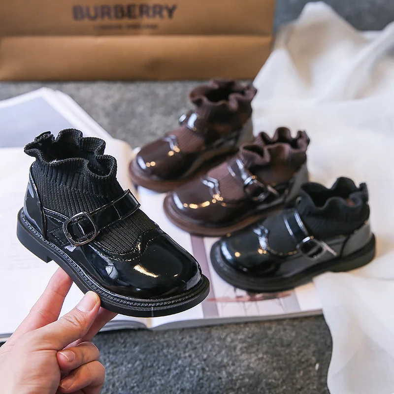 CUZULLAA los ni&ntilde;os zapatos de cuero para ni&ntilde;as de oto&ntilde;o Zapatos de vestir de princesa Mary Jane ni&ntilde;os ni&ntilde;o de cuero suave zapatos de estudiante zapatos 26-36-2