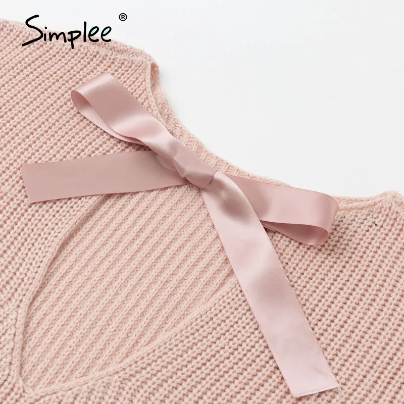 

pink knitted oversize women sweater dress winter 2020 slit short knitted dresses backless sexy female dress vestidos