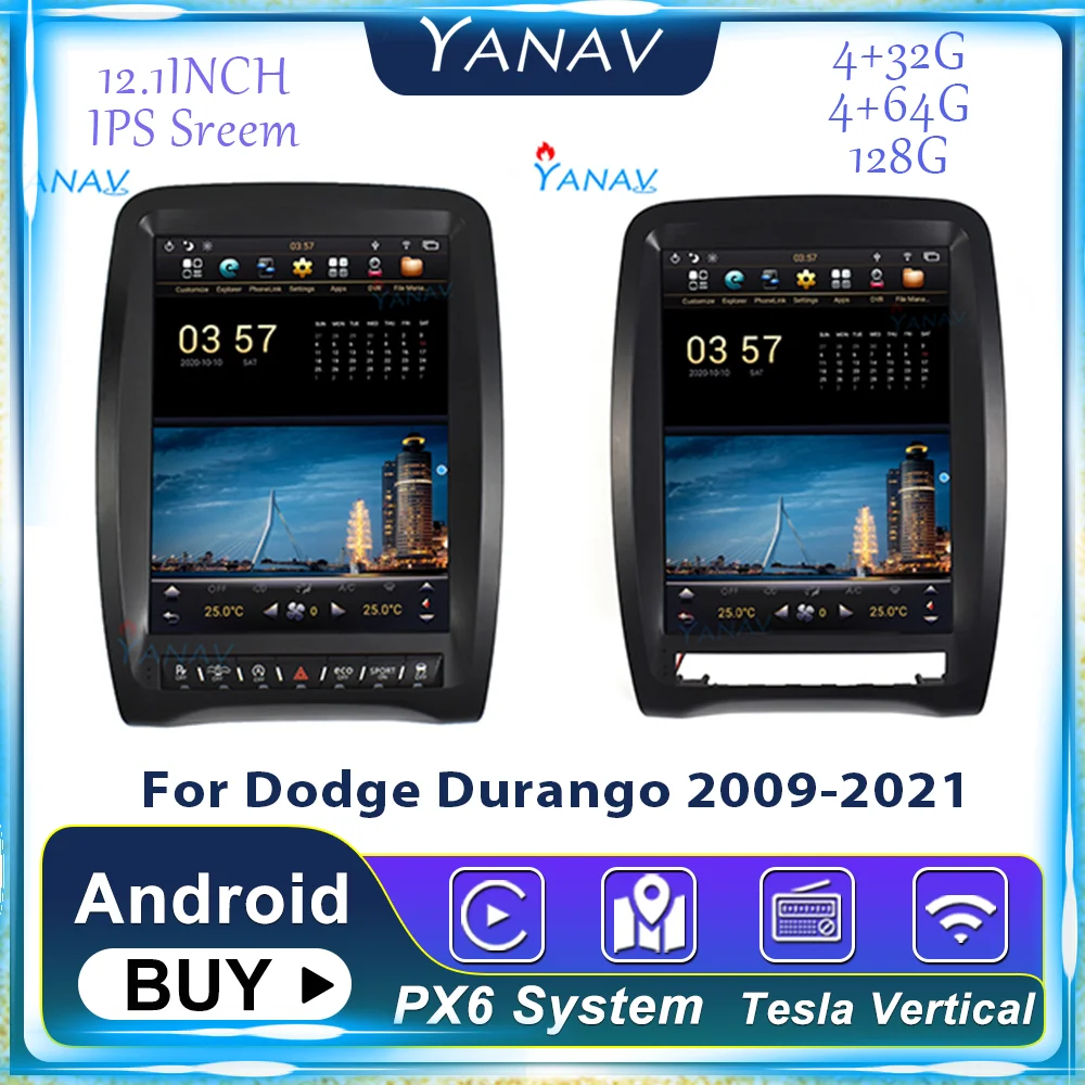 128 ГБ Android автомобильный радиоприемник с навигацией GPS для Dodge Durango 2009-2021 Tesla Head Unit