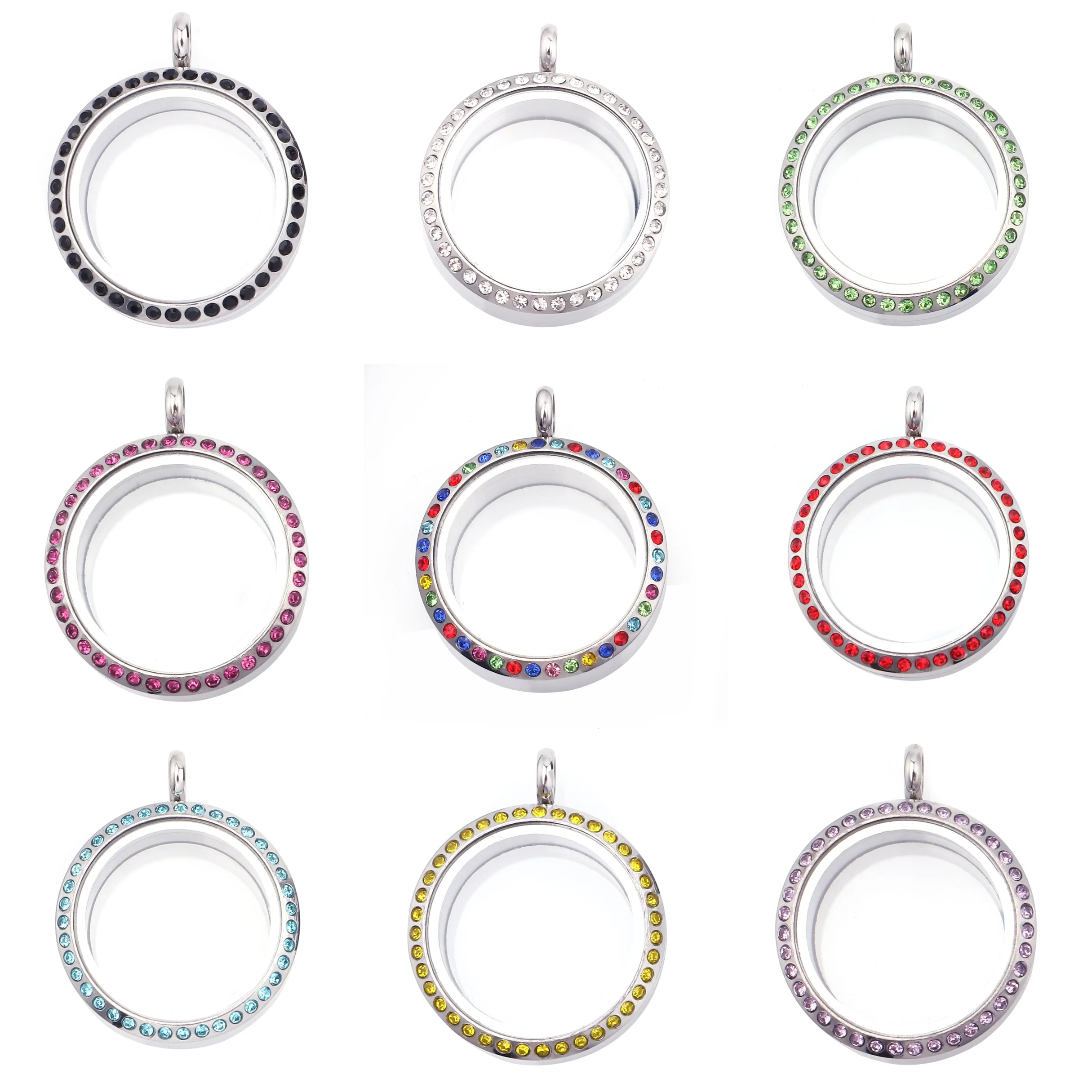 10 шт. 30 мм Красочные Стразы нержавеющая сталь твист стеклянная рамка для