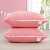 washed cotton pillow single double pillow core home hotel feather velvet neck pillow double single student pillow rectangle