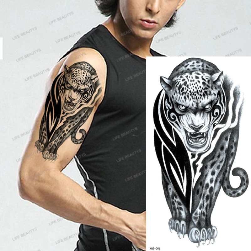 

Водостойкая Временная тату-наклейка, 1 шт., цветок, лиса, леопард, животное, птица, дерево, корона, вспышка, боди-арт, искусственные сексуальны...