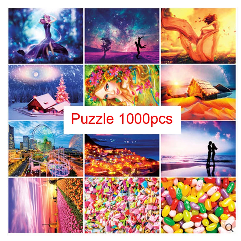 

Jigsaw Puzzle 1000 Pieces Interesting Interactive Toys for Boys Girls Assemble Anime Cartoon Picture Games