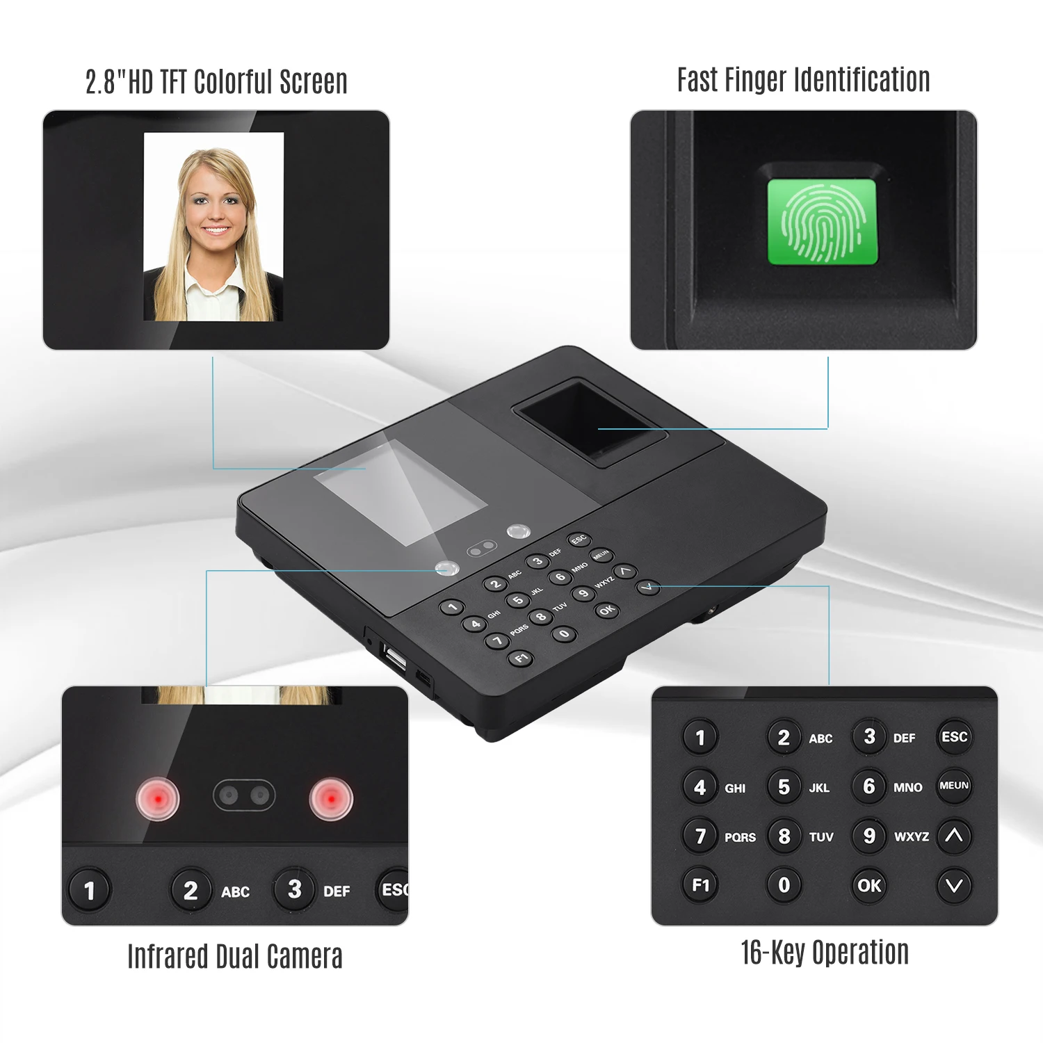Биометрический прибор для распознавания отпечатков лица и паролей система