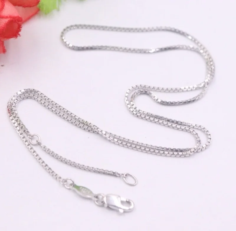 

Настоящая Платина 950 ожерелье Женская коробка цепь женский 1 мм Простая тонкая ссылка 43 см подарок ожерелье ювелирные изделия 16,9 'L