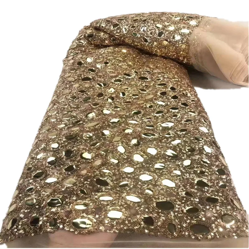 

Кружевная африканская сетчатая кружевная ткань SJ с французскими блестками 2021 вышивка Тюлевая кружевная ткань с блестками для нигерийского свадебного платья