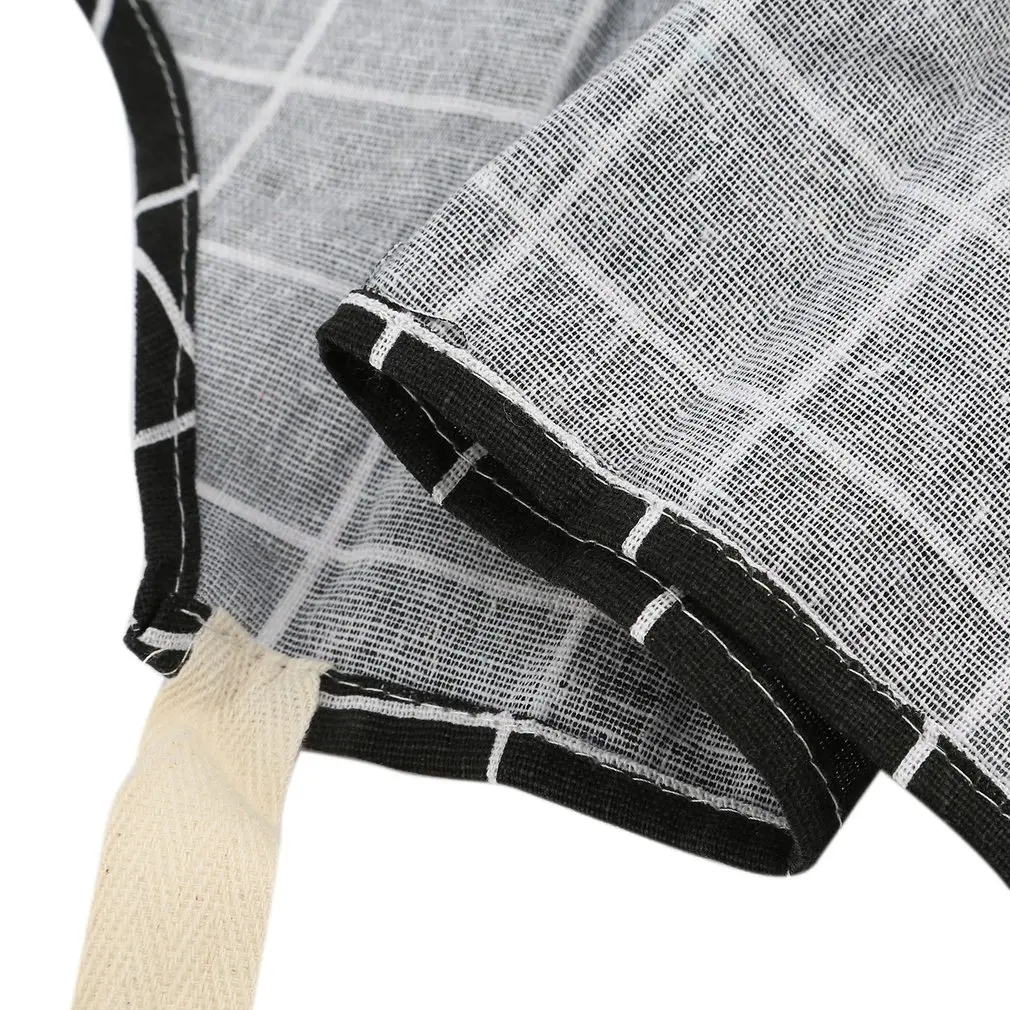 

Fashion Printed Household Kitchen Apron With Pocket Soft Cotton Linen Unisex Cooking Aprons Dining Room Restaurant Halterneck