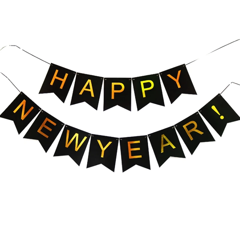 

HAPPY NEW YEAR Letters Bunting Banner Hanging Flags New Year Party Decoration
