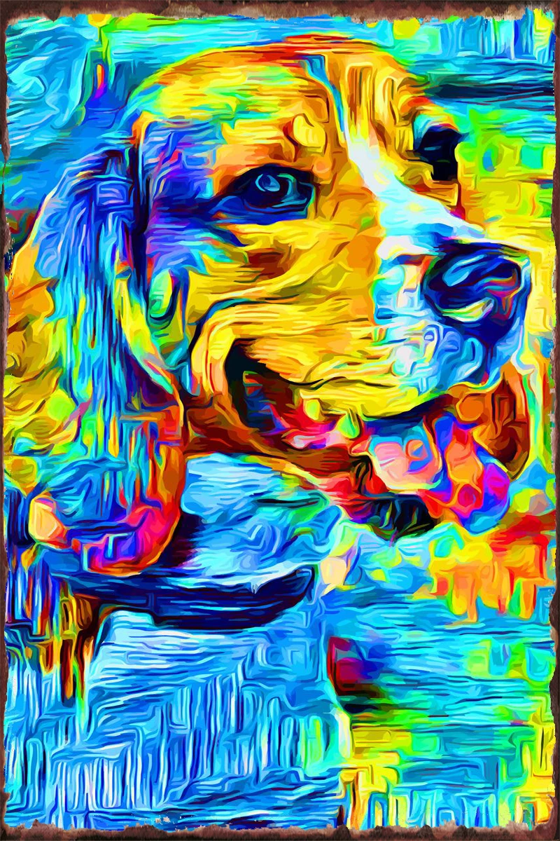 

Живописное украшение для двух комнат Beagle Dog, Ретро винтажный металлический знак, жестяные таблички, Настенный декор для художественного каф...