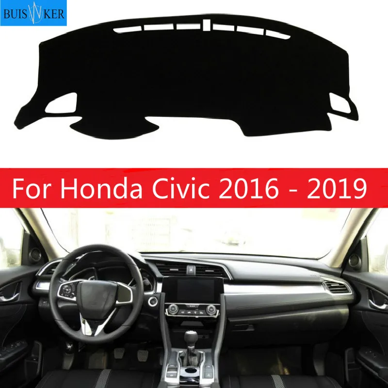 

For Honda Civic 2016 - 2019 Dashmat Dashboard Cover Dash Mat Pad Sun Shade Dash Board Cover Carpet 2017 2018