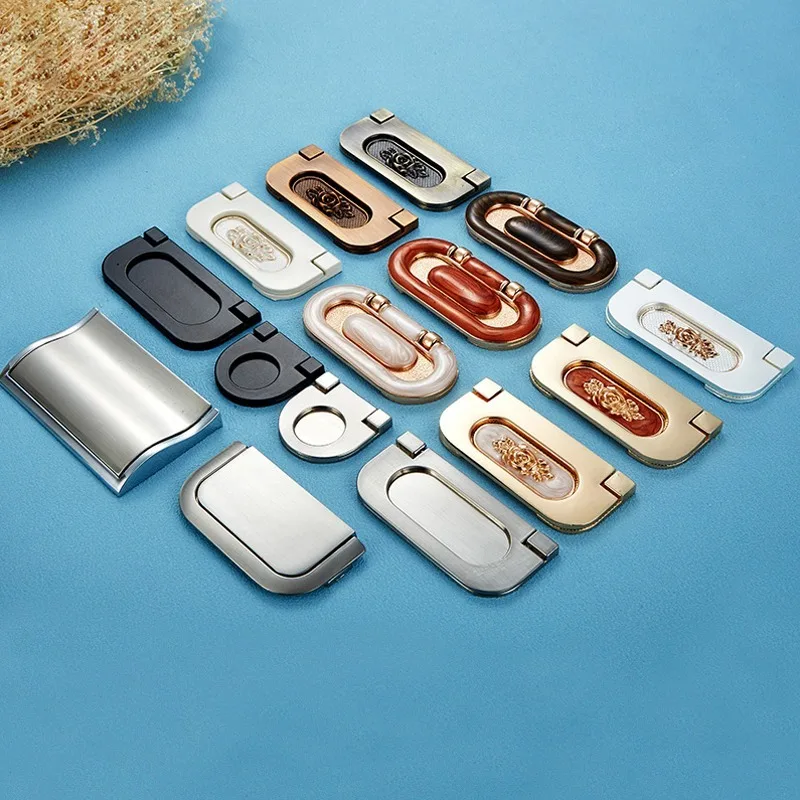 

Zinc Alloy Modern Embed Knobs Kitchen Cabinet Cupboard Door Drawer Handles Wardrobe Hidden Pulls Furniture 32mm/64mm