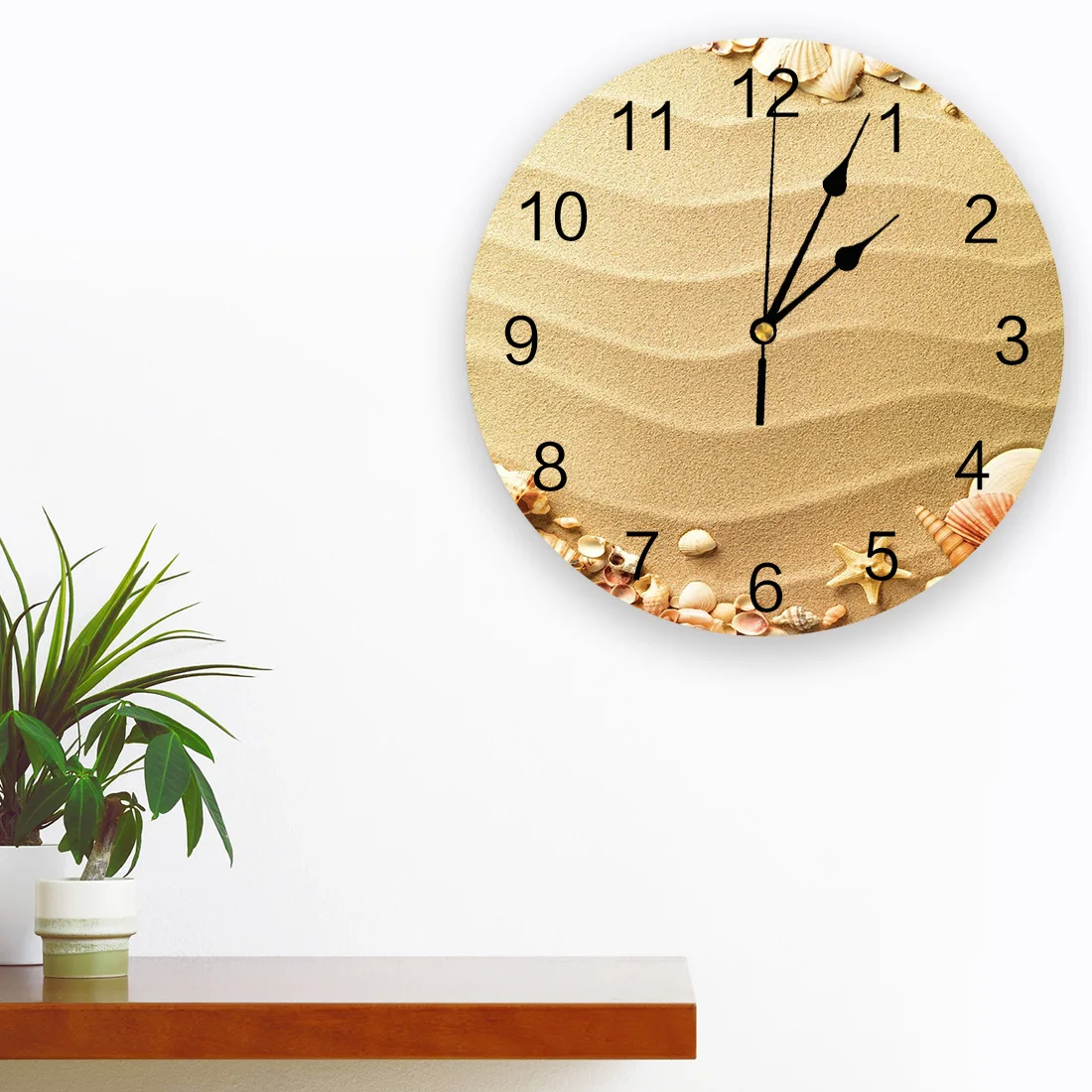 Пляжные раковины с принтом морской звезды ПВХ настенные часы современный дизайн