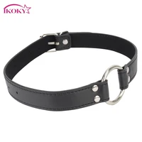 ikoky head harness pu leather oral fixation open mouth gag bondage strap o ring adult products sex toys for woman