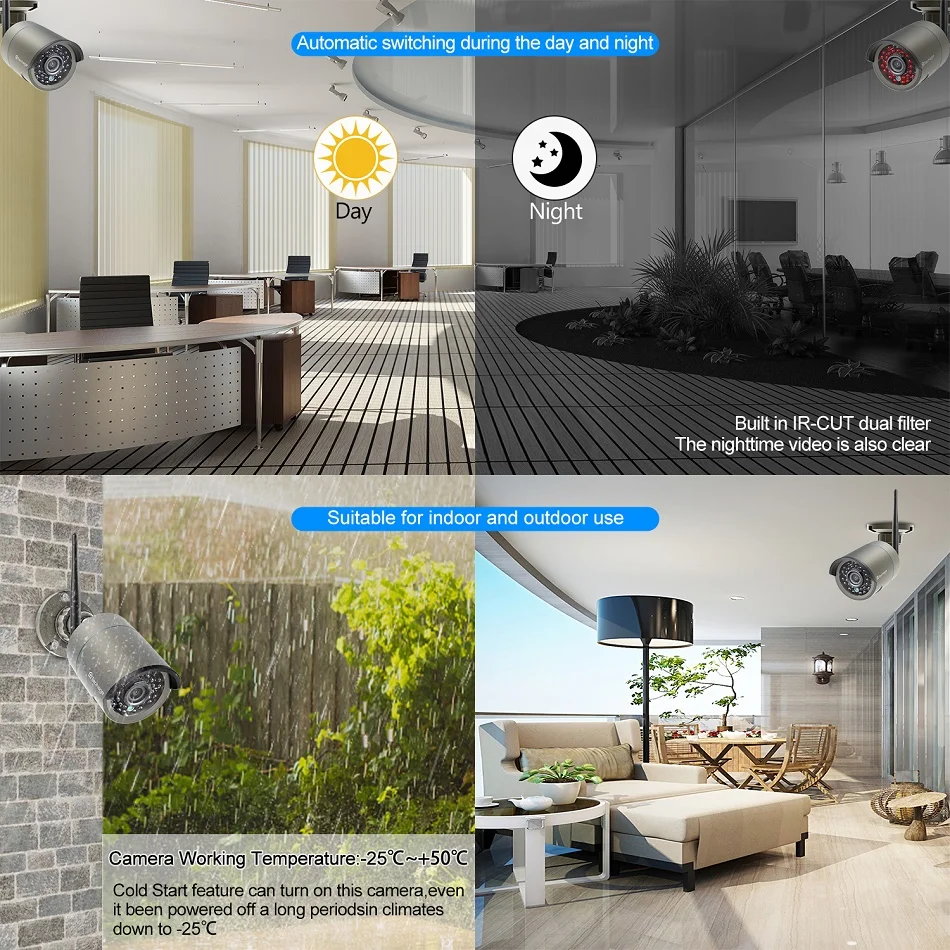 Наружная купольная камера Techage 8 каналов Wi Fi антивандальная запись звука