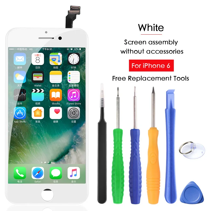 For iPhone 6 White NOHON HD ЖК-дисплей экран AAAA для iPhone 6 6S 7 Замена 3D сенсорный дигитайзер сборка Мобильный телефон ЖК s сенсорный экран - Цвет: For iPhone 6 White