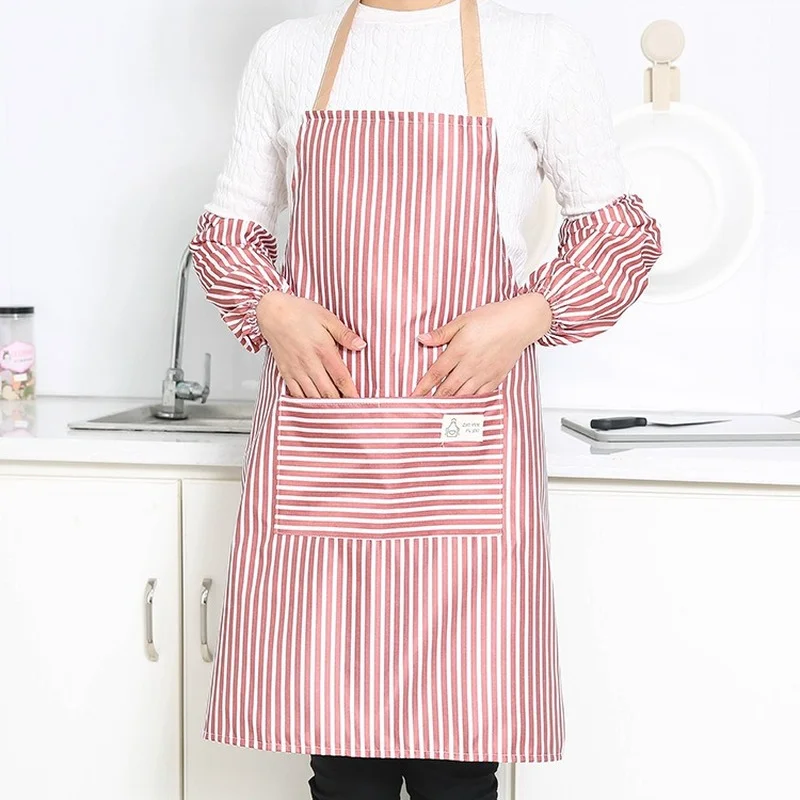 

3pcs/set Lady Women Men Adjustable Cotton Linen High-grade Kitchen Apron For Cooking Baking Restaurant Pinafore
