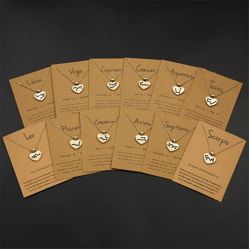 Ожерелье женское с подвеской в виде сердца знака зодиака | Украшения и аксессуары