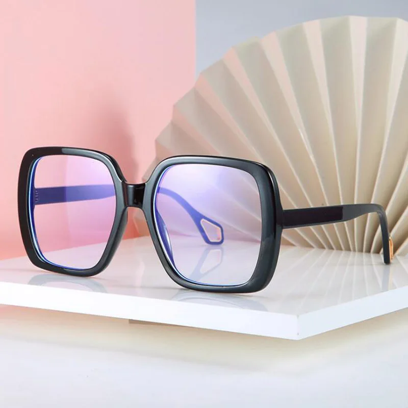 Очки оверсайз с прозрачными линзами женские роскошные винтажные квадратные очки