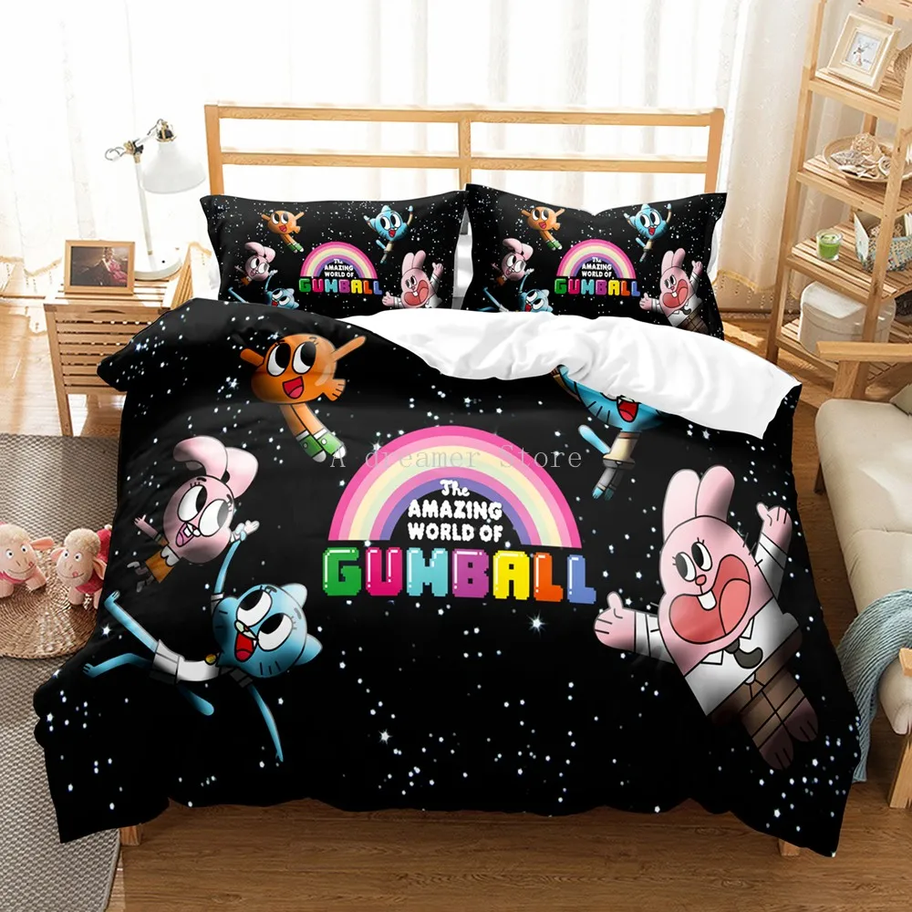 

Cartoon Gumball Games Duvet Cover Set Queen King Size Cute Bedding Set For Children Decor Bedclothes 3D Kids Quilt Cover