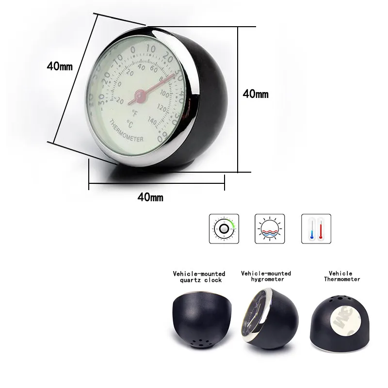 

Mini Car Luminous Clock Thermometer Hygrometer Auto Interior Quartz Clock Automotive Accessories Dashboard Car Styling Gifts