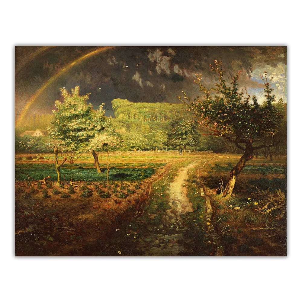 Цитон Жан Франсуа Millet Spring Весна в Barbizon Canvas холст искусство живопись маслом