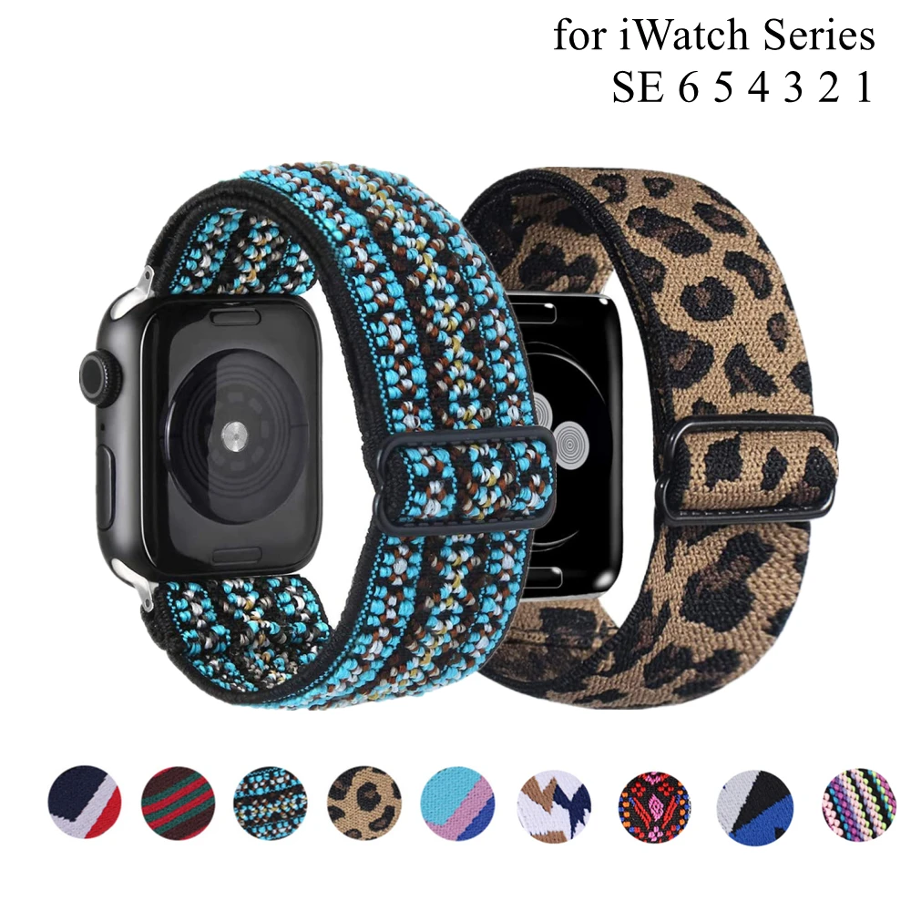 

Ремешок нейлоновый для Apple Watch Band 38 мм 40 мм 42 мм 44 мм, сменный эластичный браслет для Iwatch Series 6 SE 5 4 3 2