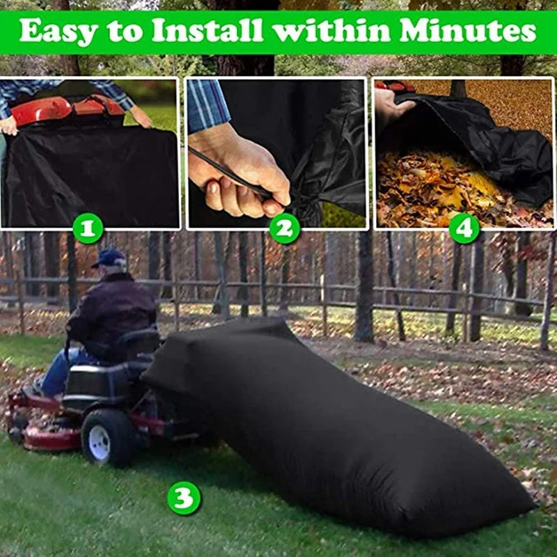 

Lawn Tractor Leaf Bag Grass Catcher Leaf Bag Capacity 54 Cubic Feet Black