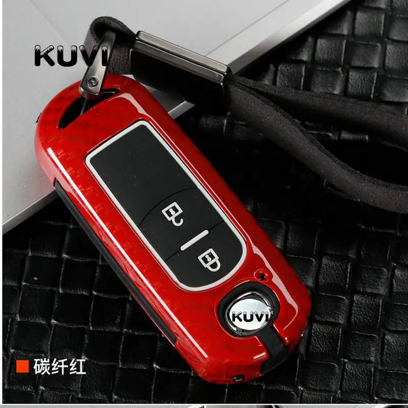 2Button carbon red Цинковый брелок для автомобильных ключей, дистанционный ключ чехол КРЫШКА ДЛЯ Mazda 2 3 6 Axela Atenza CX-5 CX5 CX-7 CX-9 Smart 2/3 кнопки - Название цвета: 2Button carbon red