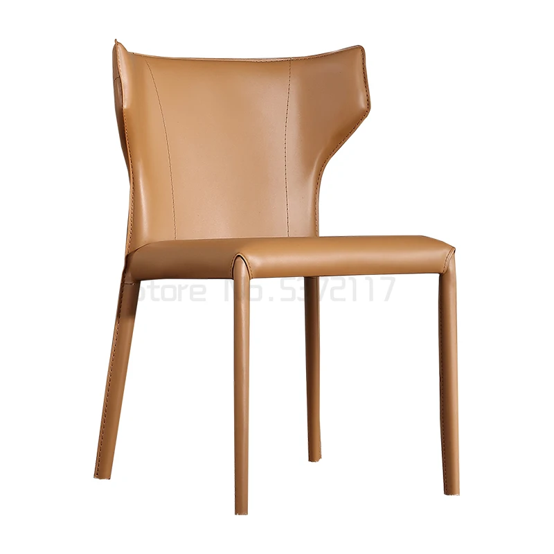 

Скандинавский обеденный стул, домашний стул, современный простой итальянский стиль, кожаное кресло, светлый цвет