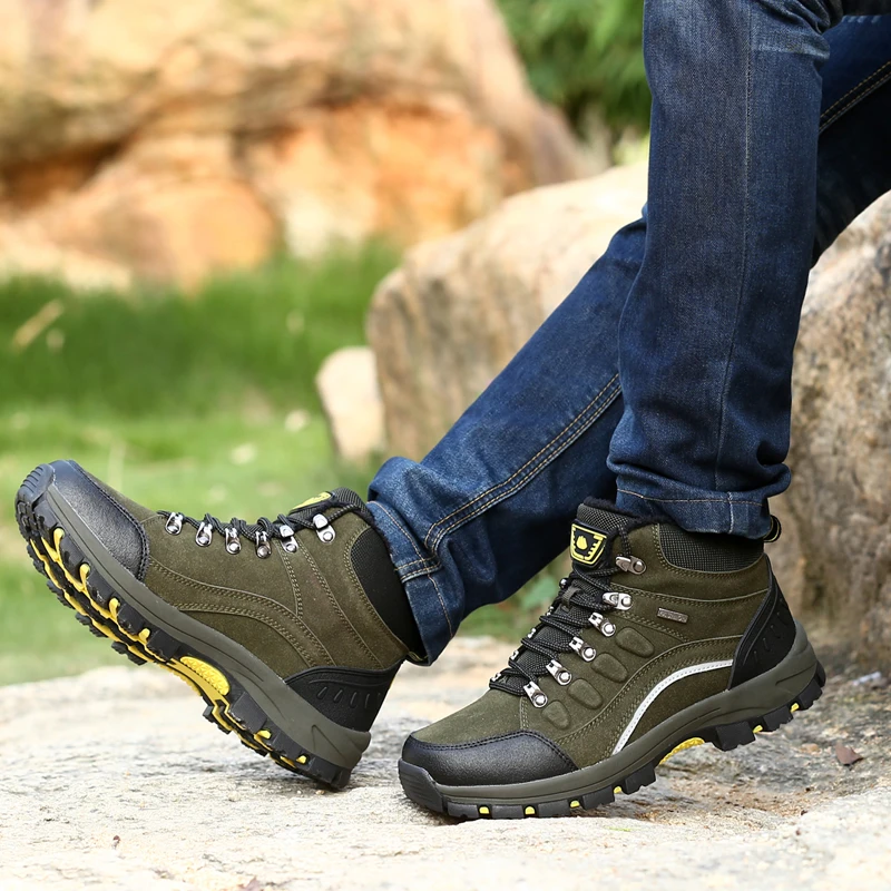 Winter Hunting Shoes Anti-skid Rock Climbing Mountain Tactical Boots Military For Men High Top waterproof Lace Up Trail Footwear